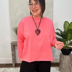 Planet by Lauren G Coral Long-Sleeve great condition